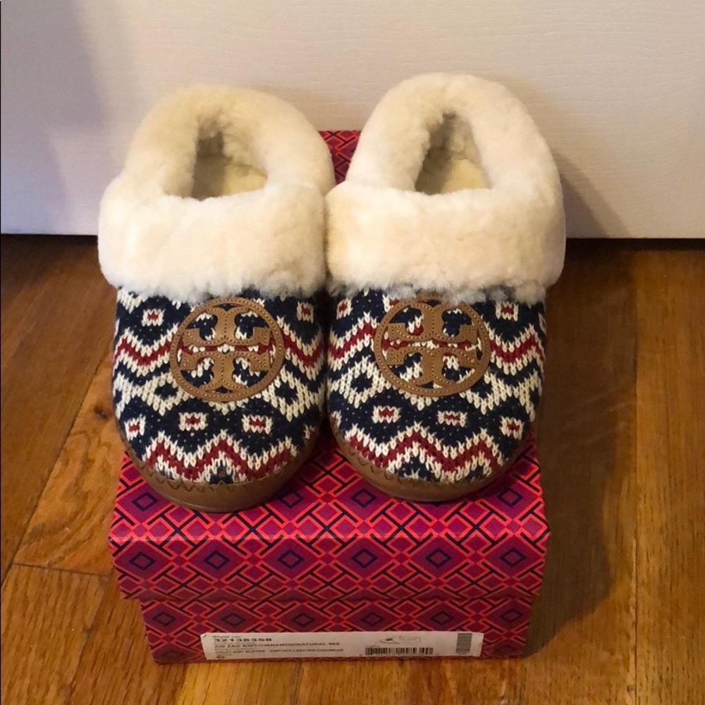 Tory Burch Coley Knit Slipper Size 6